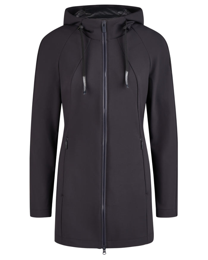 Black Coloured Pikeur Softshell Coat On A White Background #colour_black