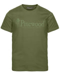 Pine Green coloured Pinewood Childrens Outdoor Life T-Shirt on white background #colour_pine-green