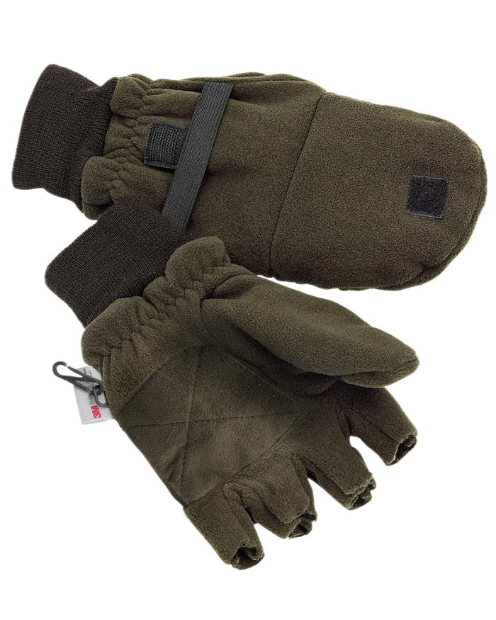 Hunting Green Coloured Pinewood Fishinghunting Gloves on white background #colour_hunting-green