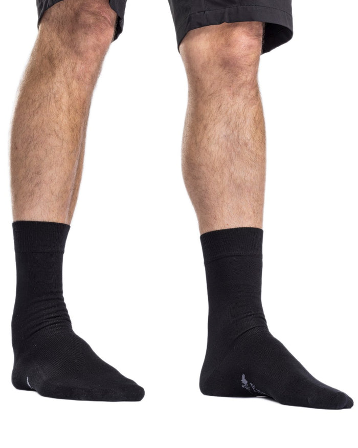 Black coloured Pinewood Insectsafe Bamboo Long Socks on white background #colour_black