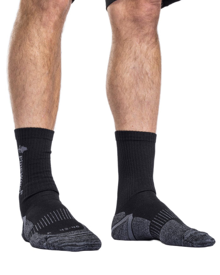 Black coloured Pinewood Insectsafe Coolmax Long Socks on white background #colour_black