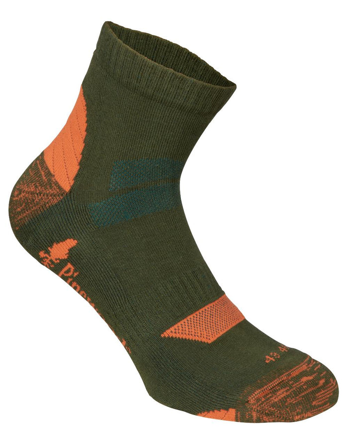 Olive coloured Pinewood Insectsafe Cotton Mid Socks on white background #colour_olive