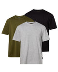 Grey Melange Pine Black coloured Pinewood Mens 3 Pack T-Shirt on white background #colour_grey-melange-pine-black