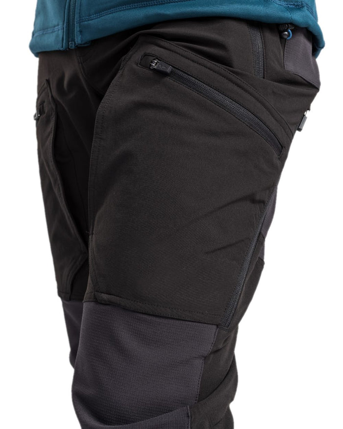Black Coloured Pinewood Mens Abisko Adventure Trousers on white background #colour_black