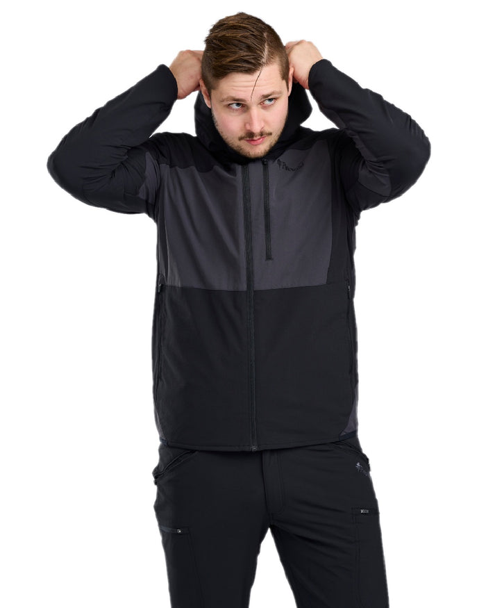 Black Dark Anthracite Coloured Pinewood Mens Abisko Light Stretch Jacket on white background #colour_black-dark-anthracite