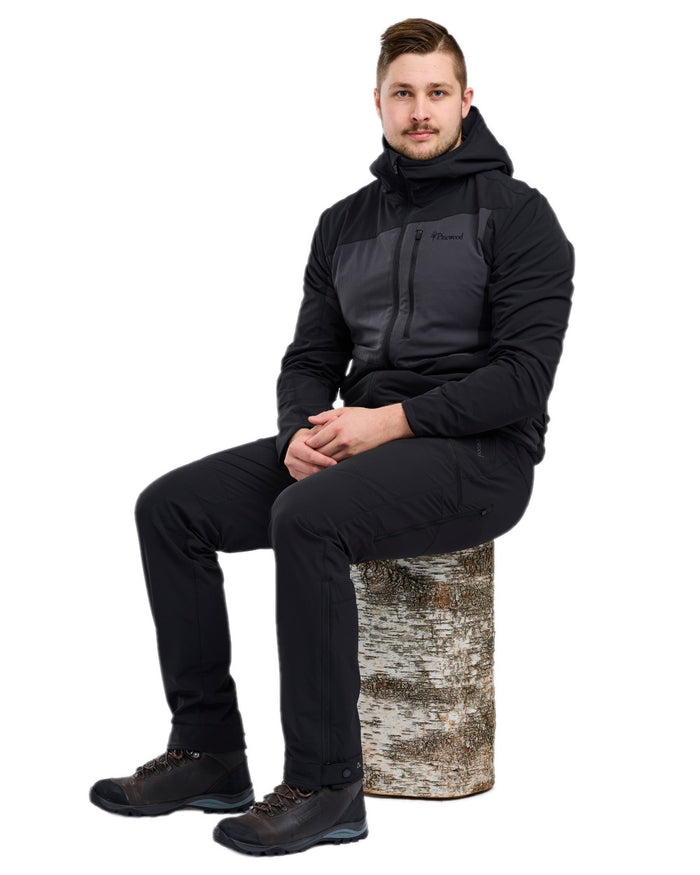 Black Dark Anthracite Coloured Pinewood Mens Abisko Light Stretch Jacket on white background #colour_black-dark-anthracite