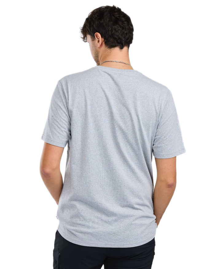 Light Grey Melange Combo coloured Pinewood Mens Birding T-Shirt on white background #colour_light-grey-melange-combo