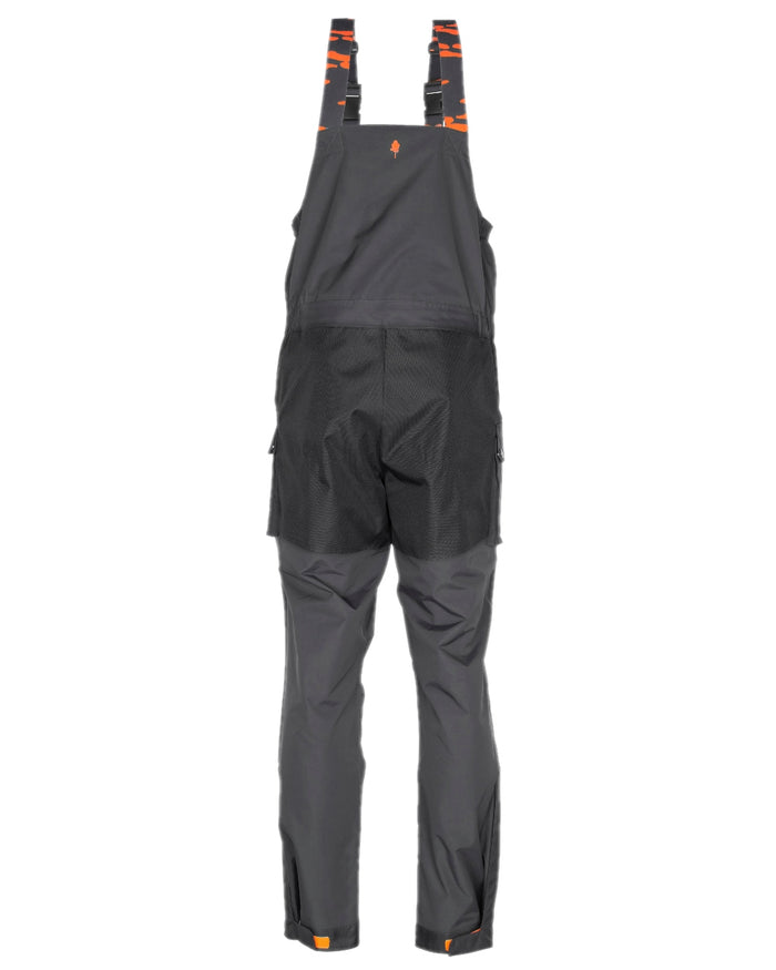 Dark Anthracite Black Coloured Pinewood Mens Bolmen Fishing Bib Trousers on white background #colour_dark-anthracite-black