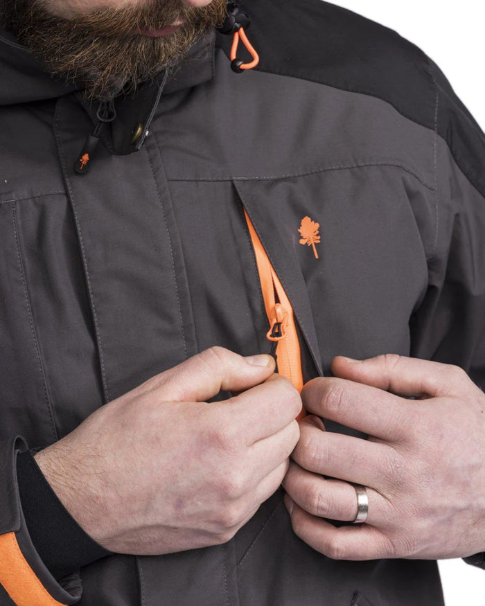 Dark Anthracite Black Coloured Pinewood Mens Bolmen Fishing Jacket on white background #colour_dark-anthracite-black