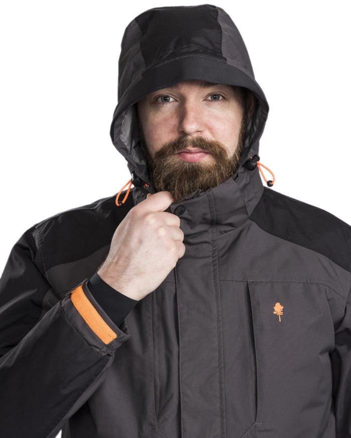 Dark Anthracite Black Coloured Pinewood Mens Bolmen Fishing Jacket on white background #colour_dark-anthracite-black