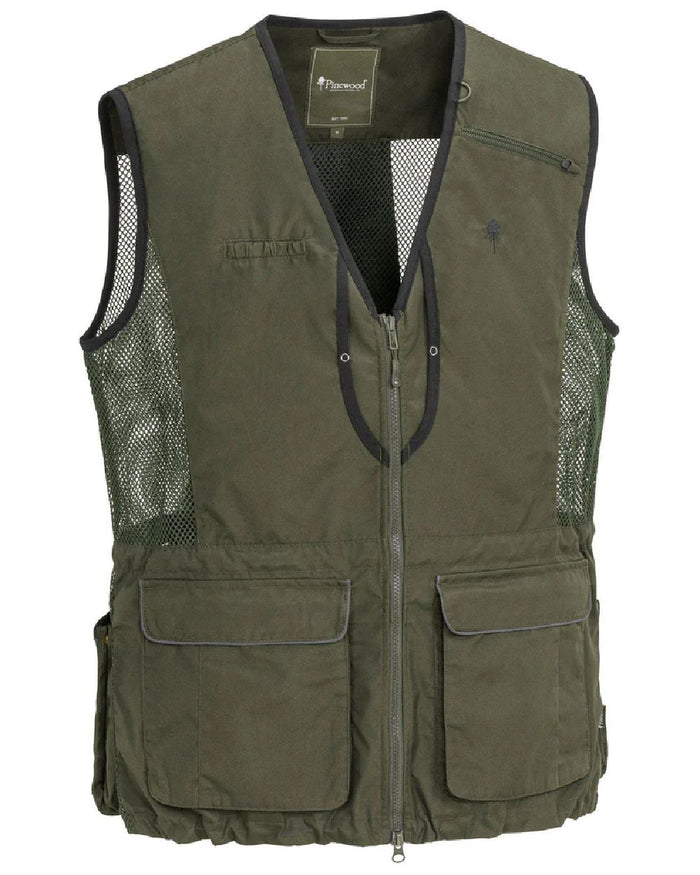 Moss Green coloured Pinewood Mens Dog Sports 2.0 Vest on white background #colour_moss-green