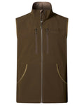 Dark Olive coloured Pinewood Mens Dog Sports Stretch Vest on white background #colour_dark-olive