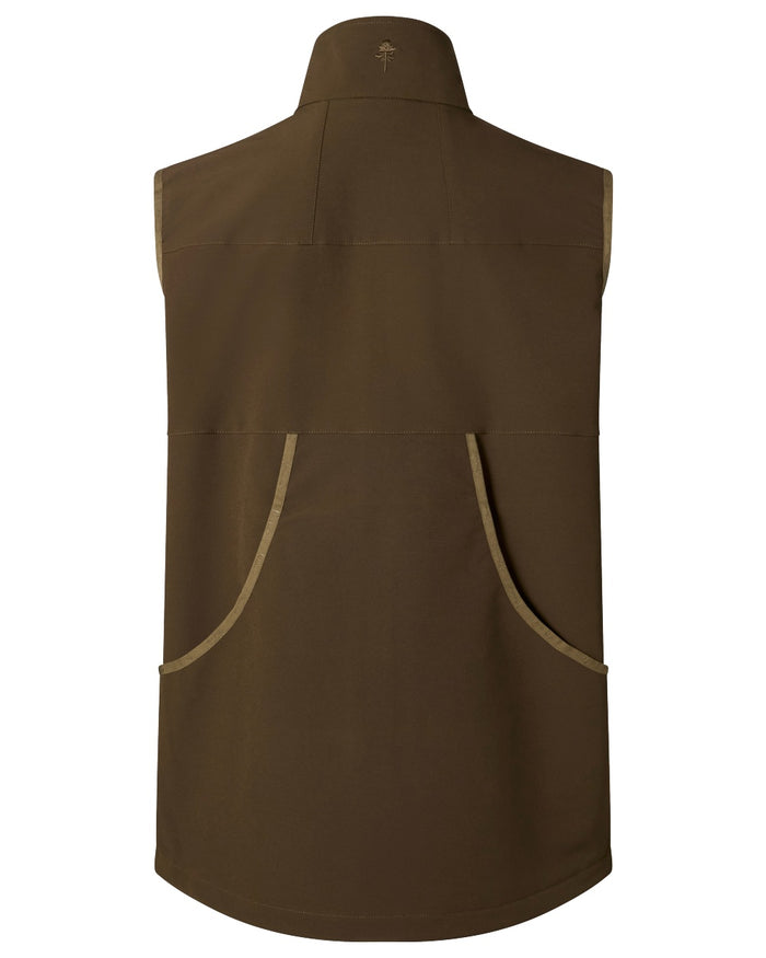 Dark Olive coloured Pinewood Mens Dog Sports Stretch Vest on white background #colour_dark-olive