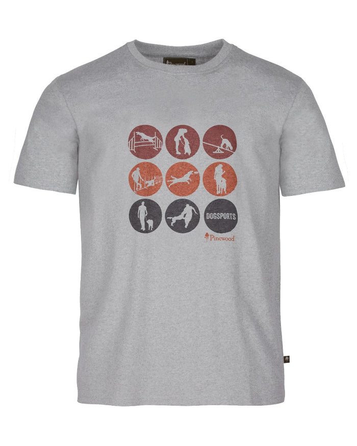 Light Grey Melange Activity coloured Pinewood Mens Dog Sports T-Shirt on white background #colour_light-grey-melange-activity