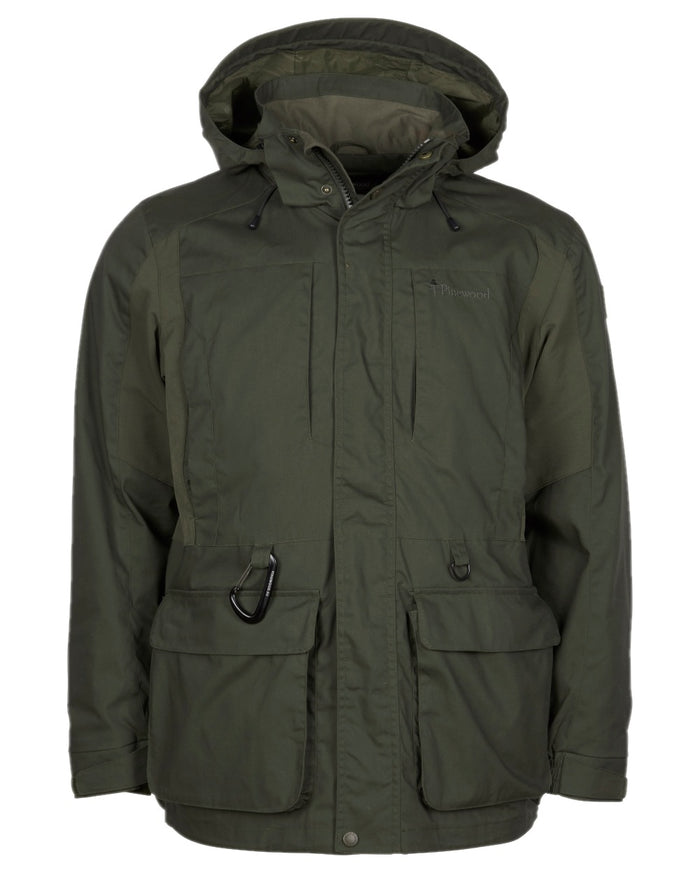 Moss Green Coloured Pinewood Mens Dog Sports Trainer Jacket on white background #colour_moss-green
