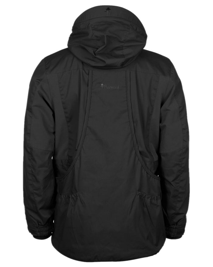 Black Coloured Pinewood Mens Dog Sports Trainer Jacket on white background #colour_black