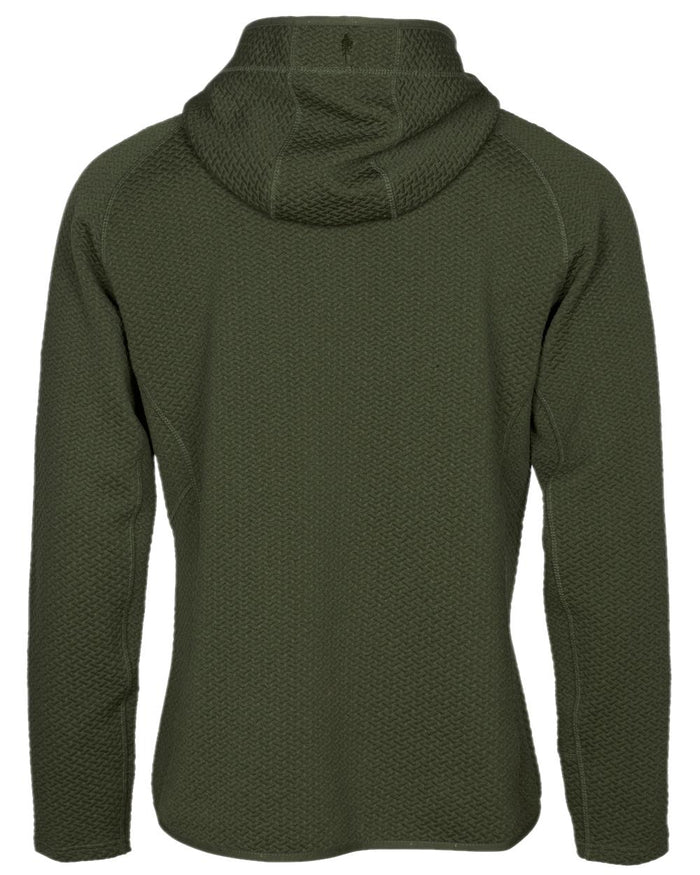 Dark Green Mel Coloured Pinewood Mens Everyday Travel Hoodie on white background #colour_dark-green-mel