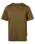 Olive Green coloured Pinewood Mens Finnveden Forest T-Shirt on white background #colour_olive-green