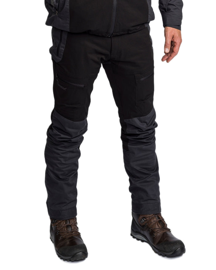 Black Dark Anthracite Coloured Pinewood Mens Finnveden Hybrid Extreme Trousers on white background #colour_black-dark-anthracite