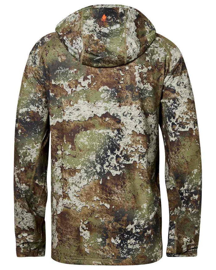 Strata coloured Pinewood Mens Furudal Camou InsectSafe Hoodie on white background #colour_strata