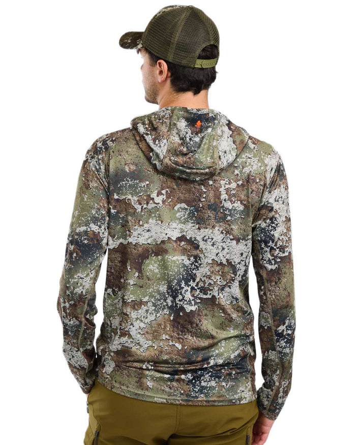 Strata coloured Pinewood Mens Furudal Camou InsectSafe Hoodie on white background #colour_strata