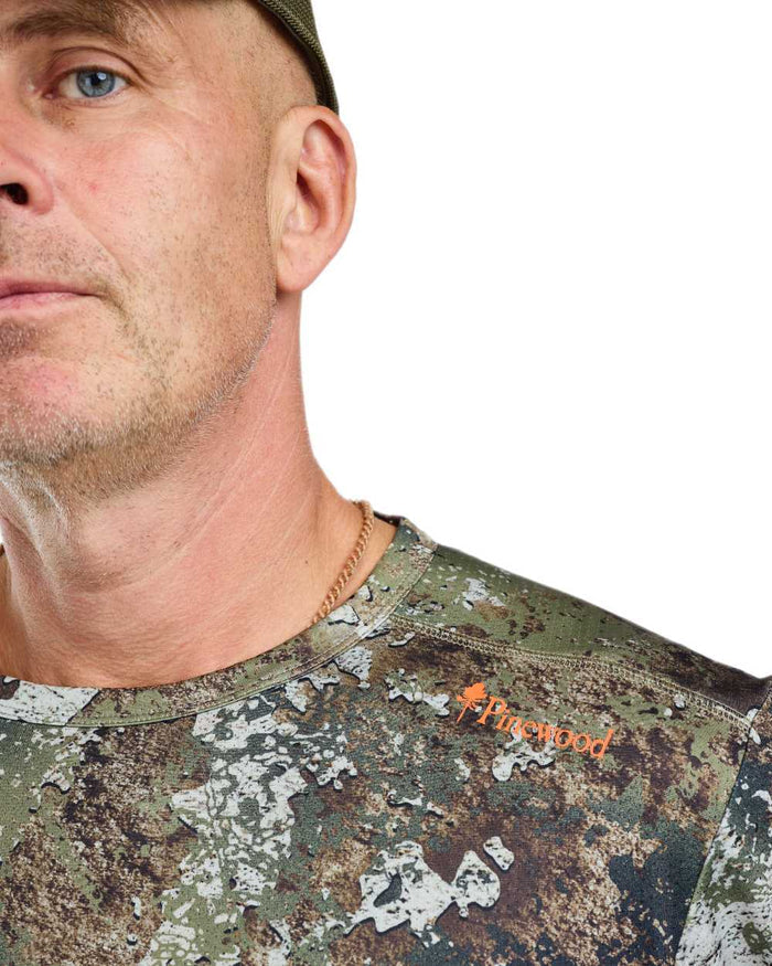 Strata coloured Pinewood Mens Furudal Camou T-Shirt on white background #colour_strata