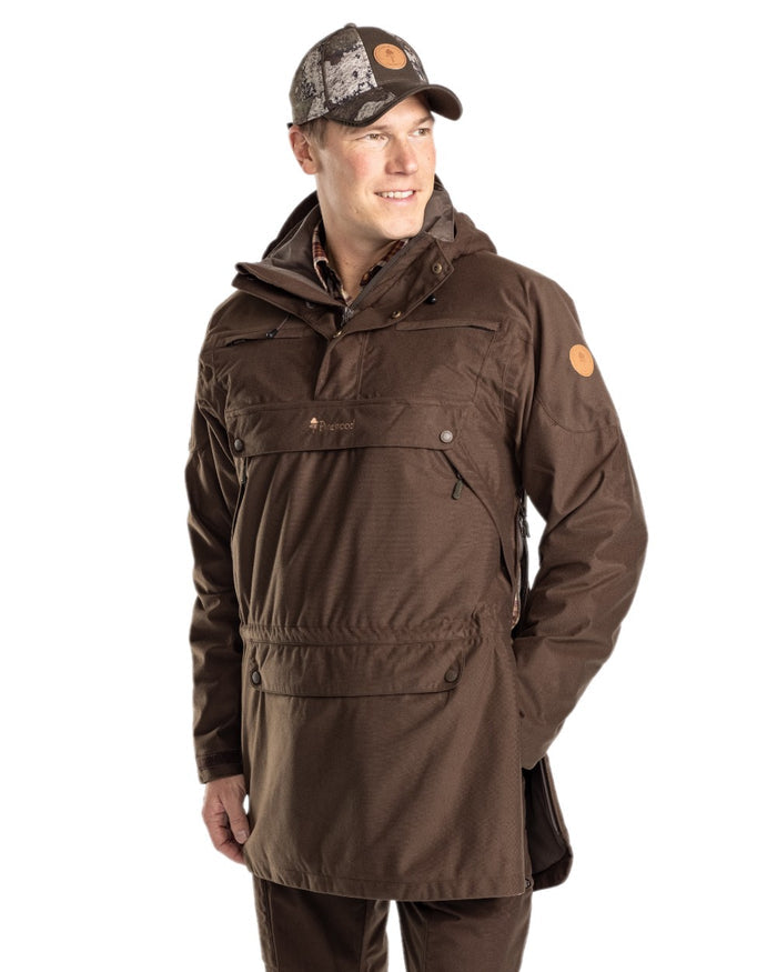 Suede Brown Coloured Pinewood Mens Furudal Hunters 2L Anorak on white background #colour_suede-brown