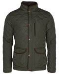 Moss Green Coloured Pinewood Mens Nydala Classic Quilted Jacket on white background #colour_moss-green