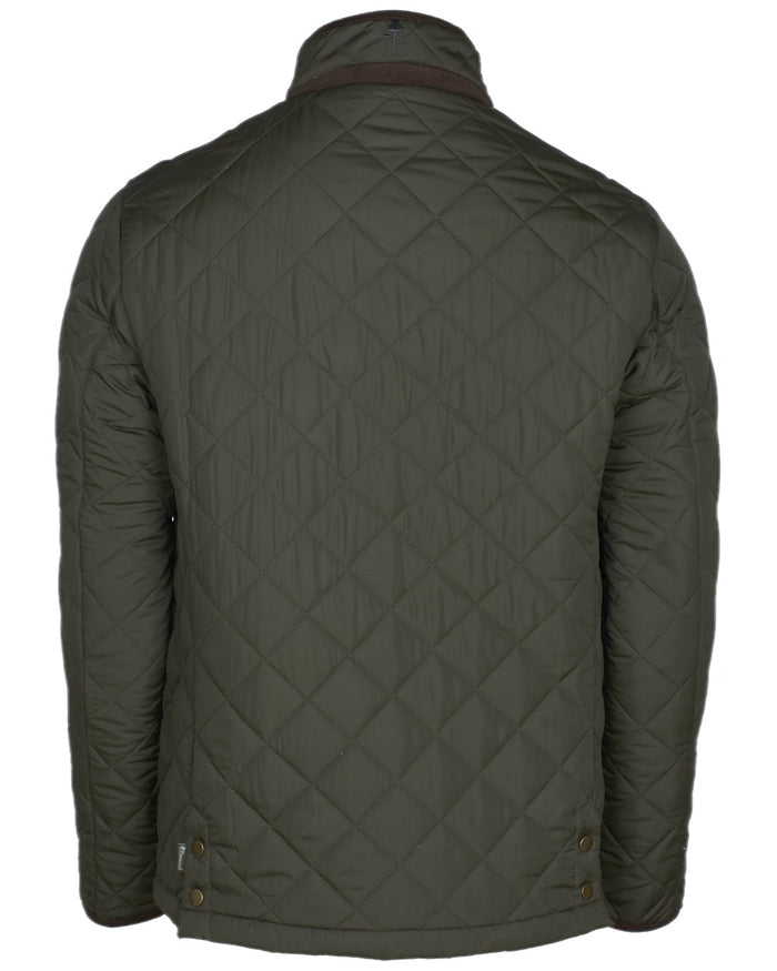 Moss Green Coloured Pinewood Mens Nydala Classic Quilted Jacket on white background #colour_moss-green