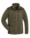 Olive Mel Suede Brown Coloured Pinewood Mens Prestwick Exclusive Fleece Jacket on white background #colour_olive-mel-suede-brown