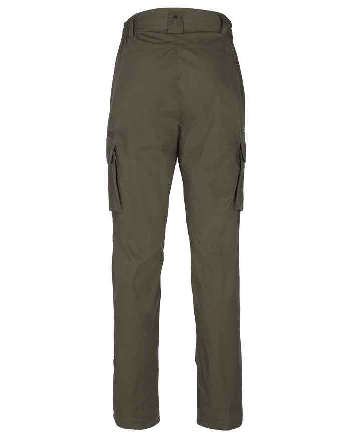 Dark Olive coloured Pinewood Mens Smaland Hunters Insectsafe Trousers on white background #colour_dark-olive