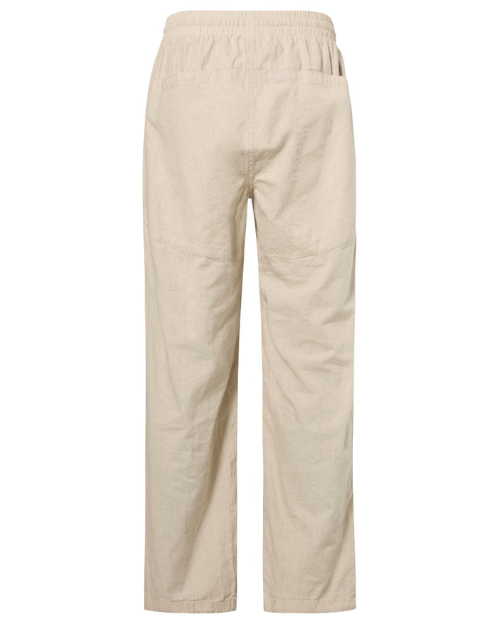 Linen Beige coloured Pinewood Mens Varnamo InsectSafe Hemp Mix Trousers on white background #colour_linen-beige