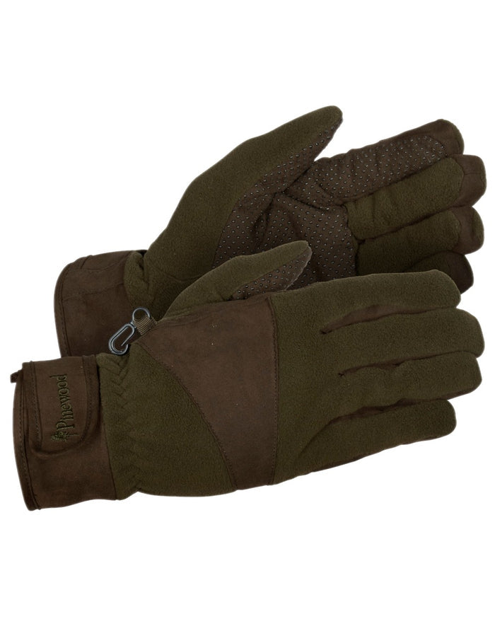 Hunting Brown Suede Brown Coloured Pinewood Smaland Hunters Extreme Fleece Gloves on white background #colour_hunting-brown-suede-brown