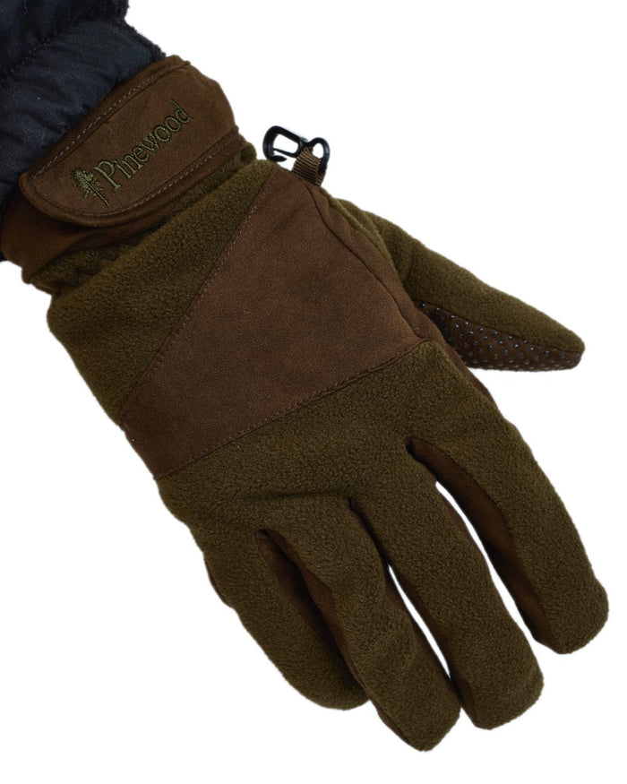 Hunting Brown Suede Brown Coloured Pinewood Smaland Hunters Extreme Fleece Gloves on white background #colour_hunting-brown-suede-brown