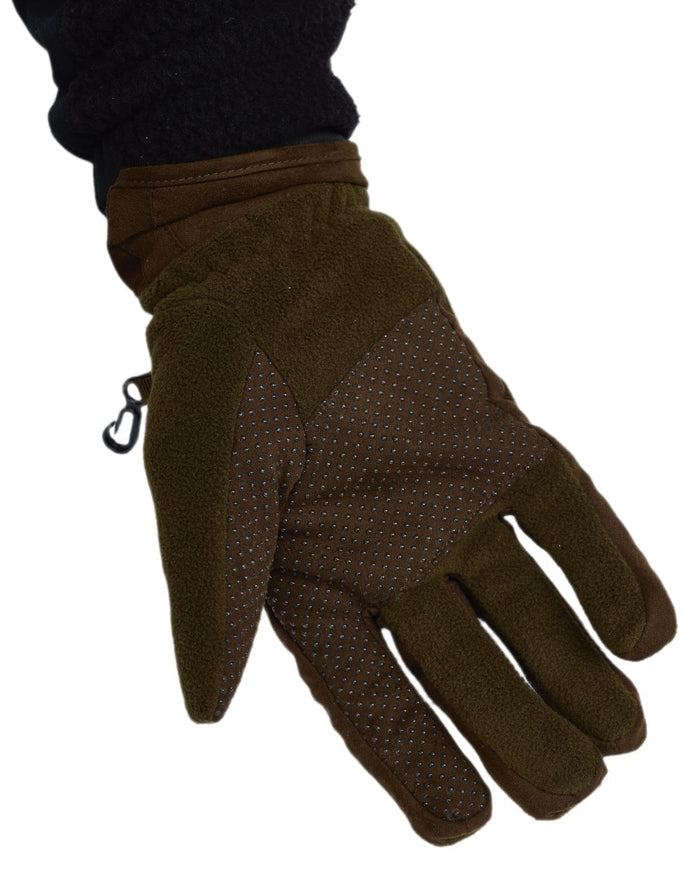 Hunting Brown Suede Brown Coloured Pinewood Smaland Hunters Extreme Fleece Gloves on white background #colour_hunting-brown-suede-brown