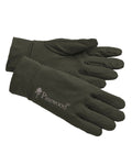 Moss Green Coloured Pinewood Thin Liner Gloves on white background #colour_moss-green