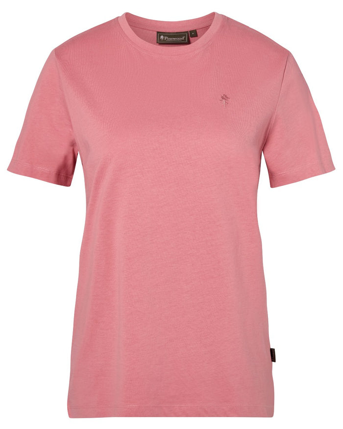 Grey Melange Dark Pink Black coloured Pinewood Womens 3 Pack T-Shirt on white background #colour_grey-melange-dark-pink-black