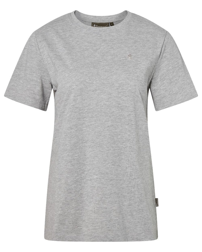 Grey Melange Dark Pink Black coloured Pinewood Womens 3 Pack T-Shirt on white background #colour_grey-melange-dark-pink-black