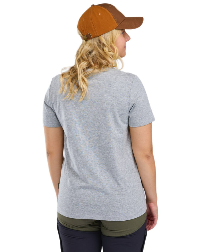 Grey Melange Dark Pink Black coloured Pinewood Womens 3 Pack T-Shirt on white background #colour_grey-melange-dark-pink-black