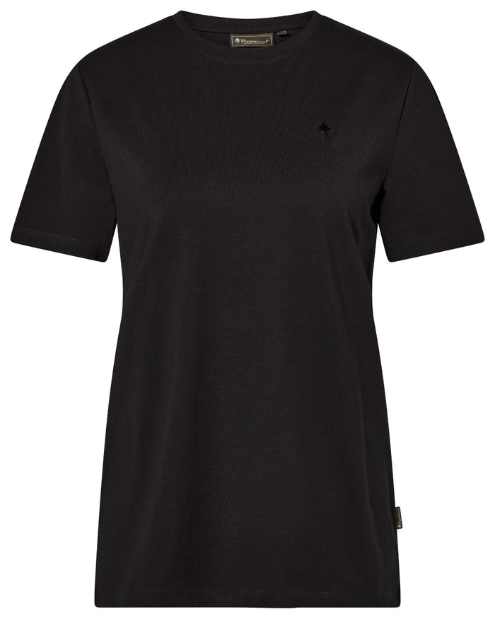 Grey Melange Dark Pink Black coloured Pinewood Womens 3 Pack T-Shirt on white background #colour_grey-melange-dark-pink-black