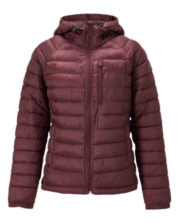 Earth Plum Coloured Pinewood Womens Abisko Insulation Jacket on white background #colour_earth-plum