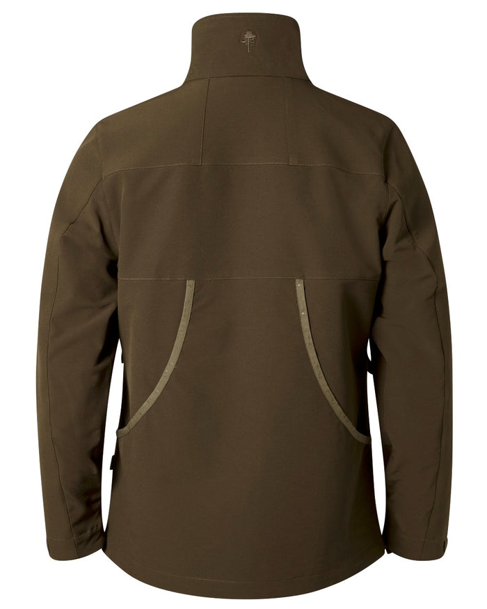 Dark Olive coloured Pinewood Womens Dog Sports Hybrid Stretch Jacket on white background #colour_dark-olive