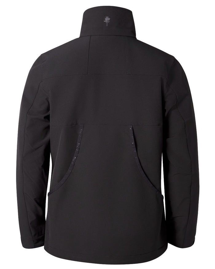 Black coloured Pinewood Womens Dog Sports Hybrid Stretch Jacket on white background #colour_black