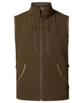 Dark Olive coloured Pinewood Womens Dog Sports Stretch Vest on white background #colour_dark-olive