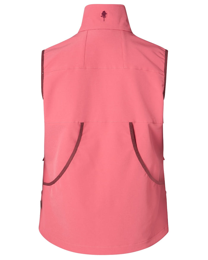 Cherry Pink coloured Pinewood Womens Dog Sports Stretch Vest on white background #colour_cherry-pink