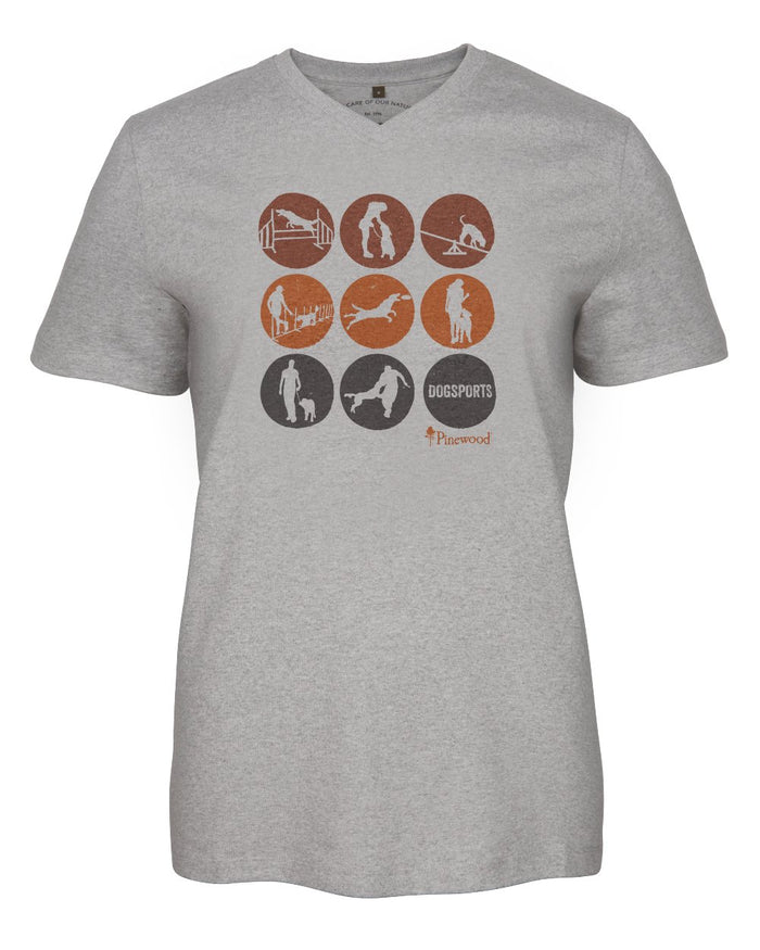 Light Grey Melange Activity coloured Pinewood Womens Dog Sports T-Shirt on white background #colour_light-grey-melange-activity