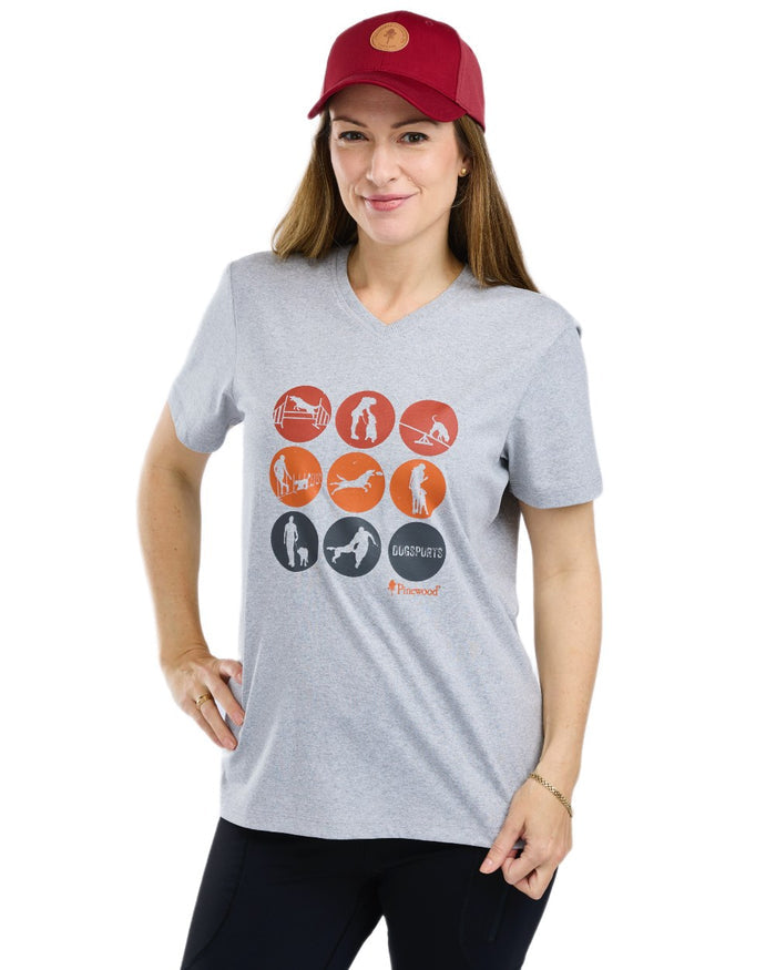 Light Grey Melange Activity coloured Pinewood Womens Dog Sports T-Shirt on white background #colour_light-grey-melange-activity