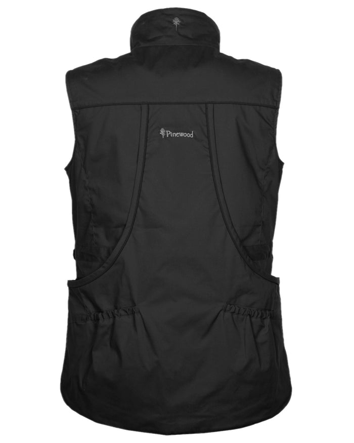 Black Coloured Pinewood Womens Dog Sports Trainer Vest on white background #colour_black