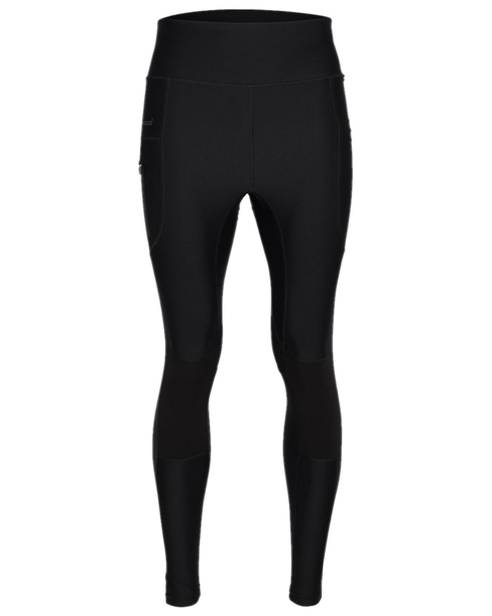 Black Coloured Pinewood Womens Finnveden Active Tights on white background #colour_black