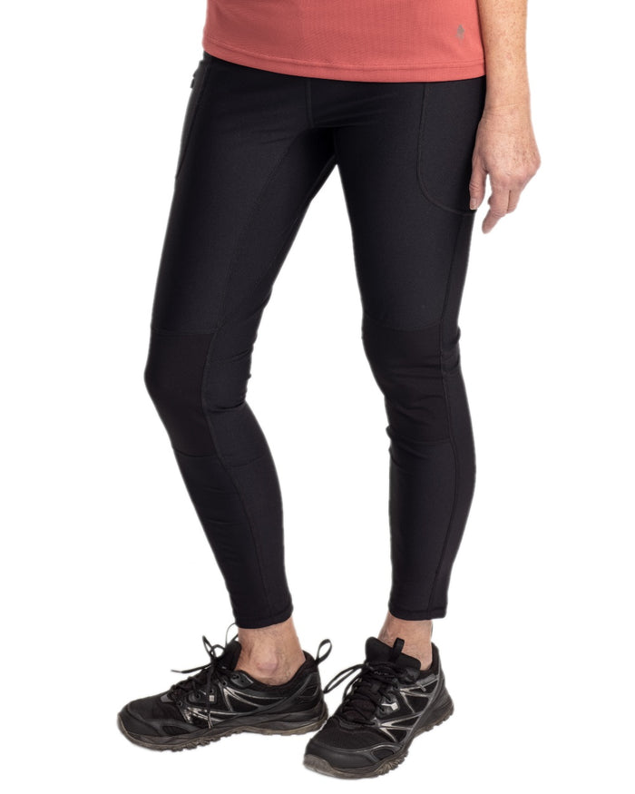 Black Coloured Pinewood Womens Finnveden Active Tights on white background #colour_black